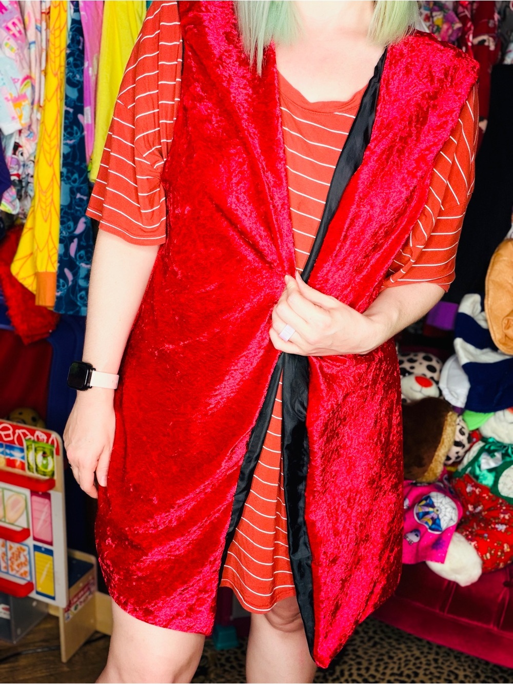 Costume Red Velvet Vest